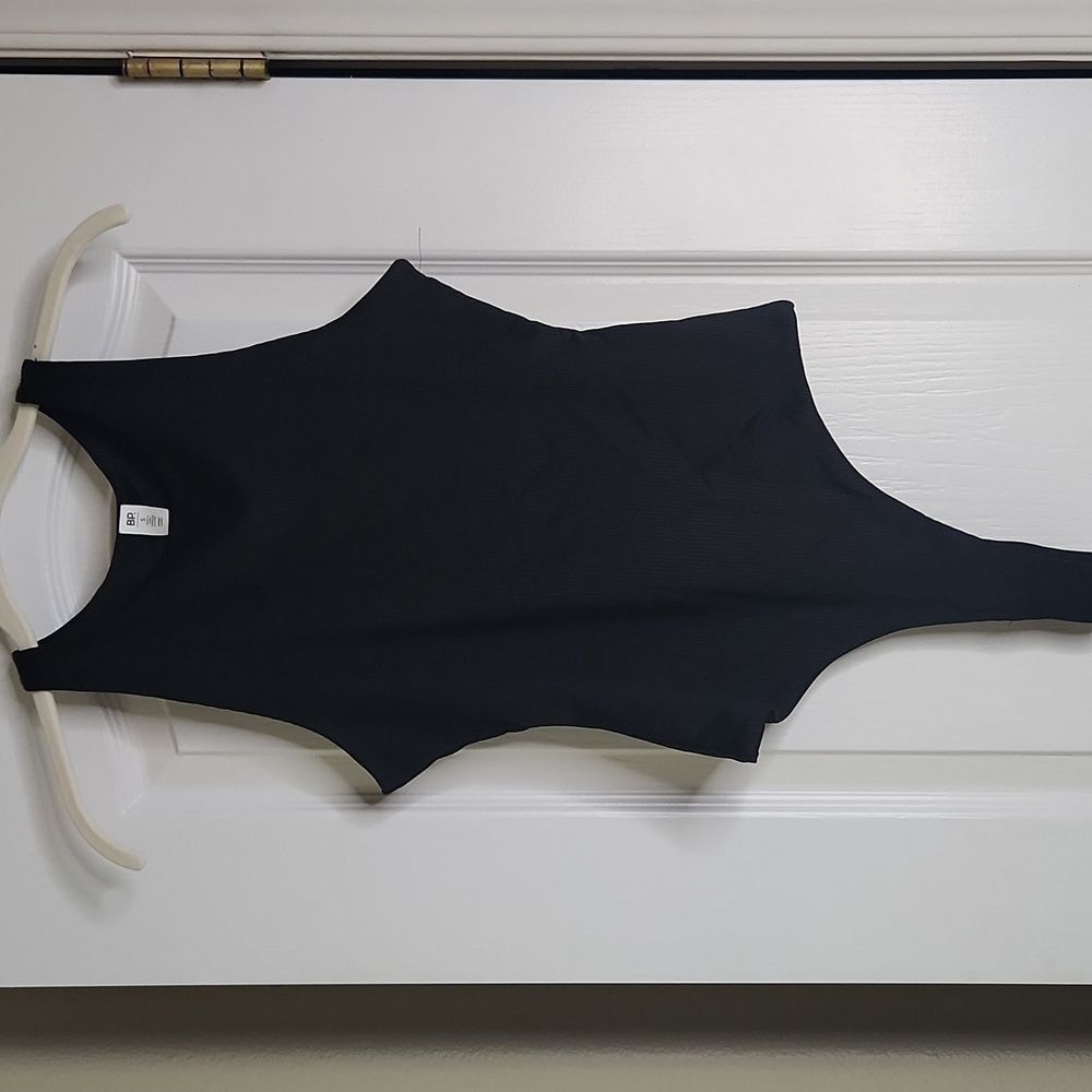 BP. Black Ribbed thong bodysuit, size small